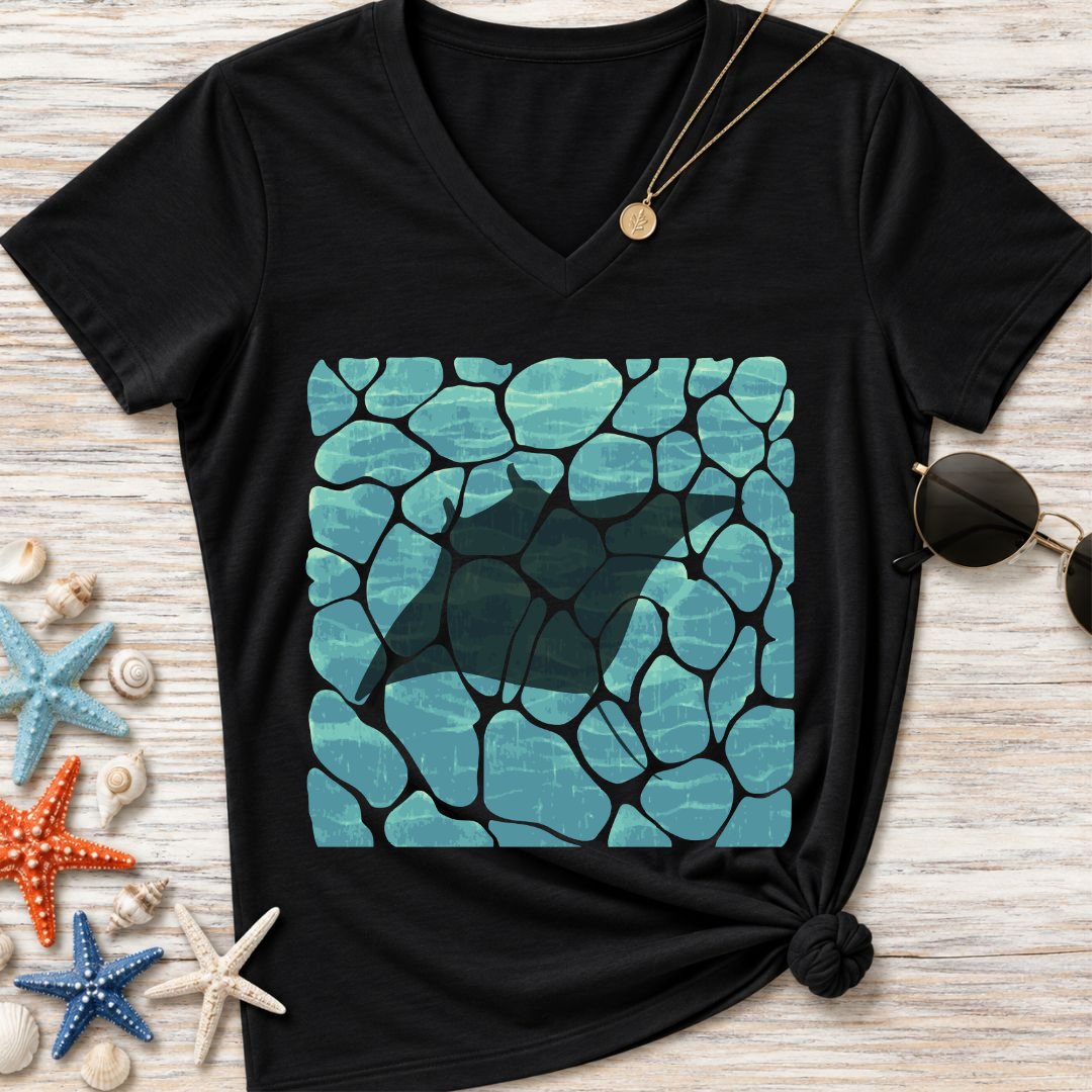 Swimming Manta Women's V-Neck T-Shirt