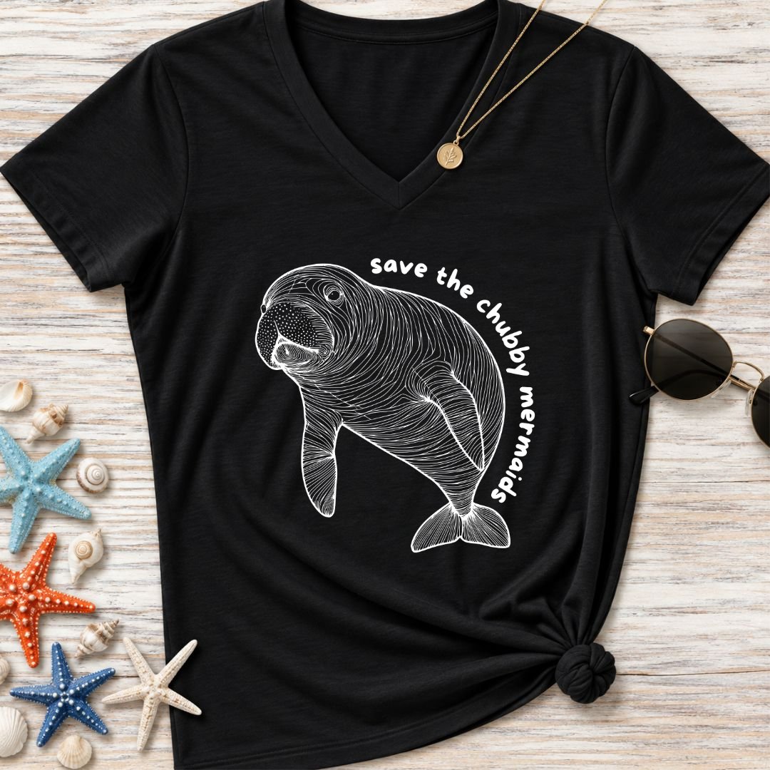 Chubby Mermaids Women's V-Neck T-Shirt