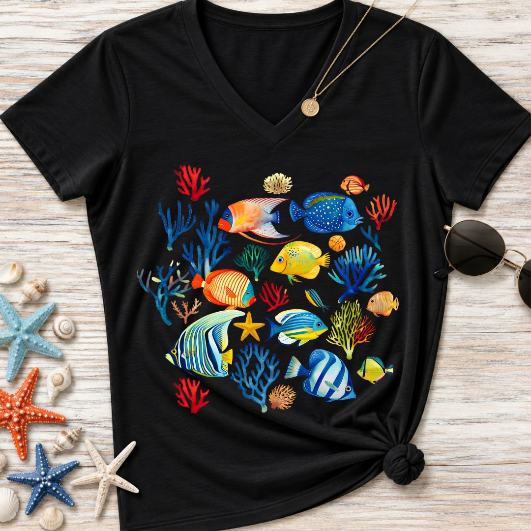 Colorful Fish Women's V-Neck T-Shirt