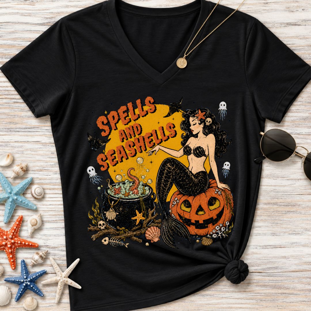 Spells & Seashells Women's V-Neck T-Shirt