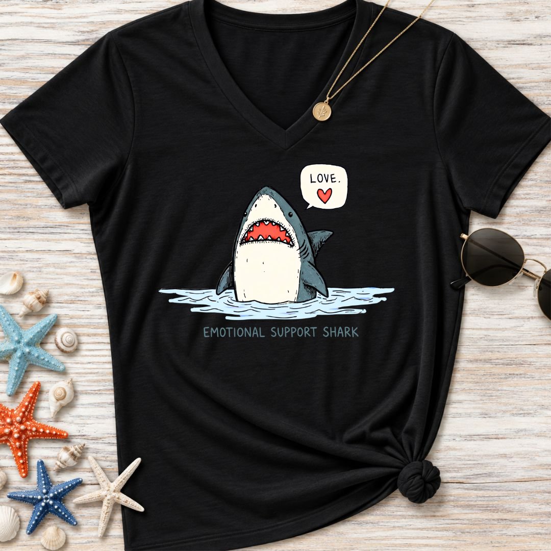 Emotional Support Shark Women's V-Neck T-Shirt
