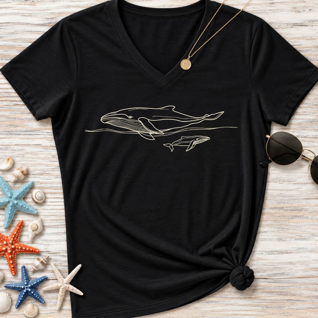 Humpback Whale Women's V-Neck T-Shirt