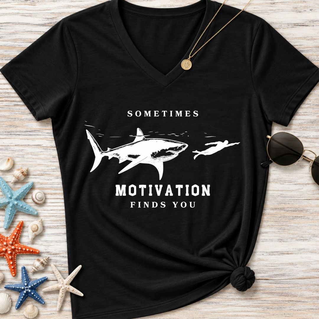 Motivation Finds You Women's V-Neck T-Shirt