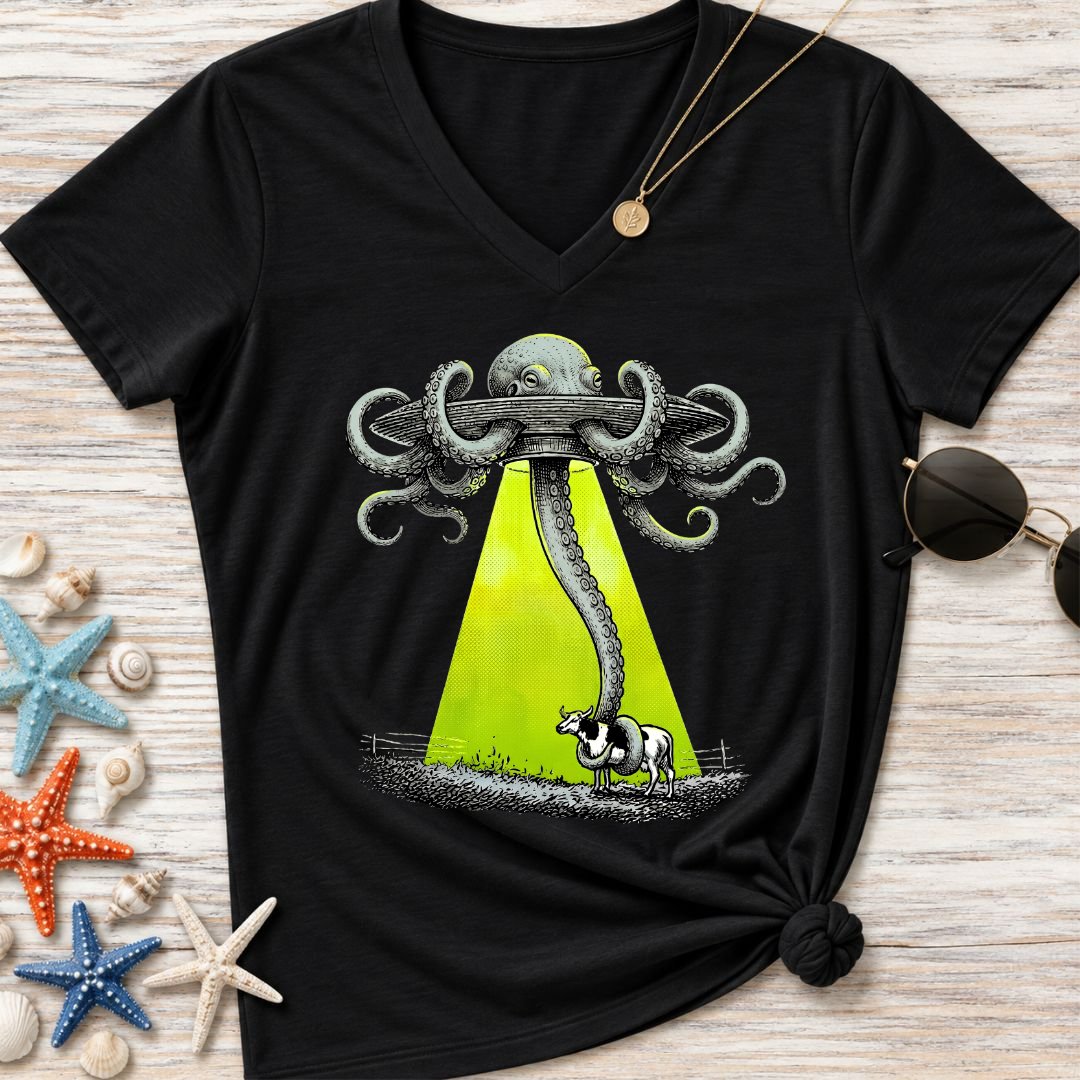 Alien Octopus Women's V-Neck T-Shirt