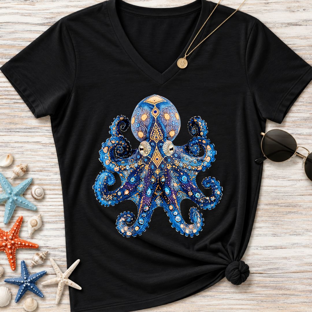 Blue-Ringed Octopus Women's V-Neck T-Shirt