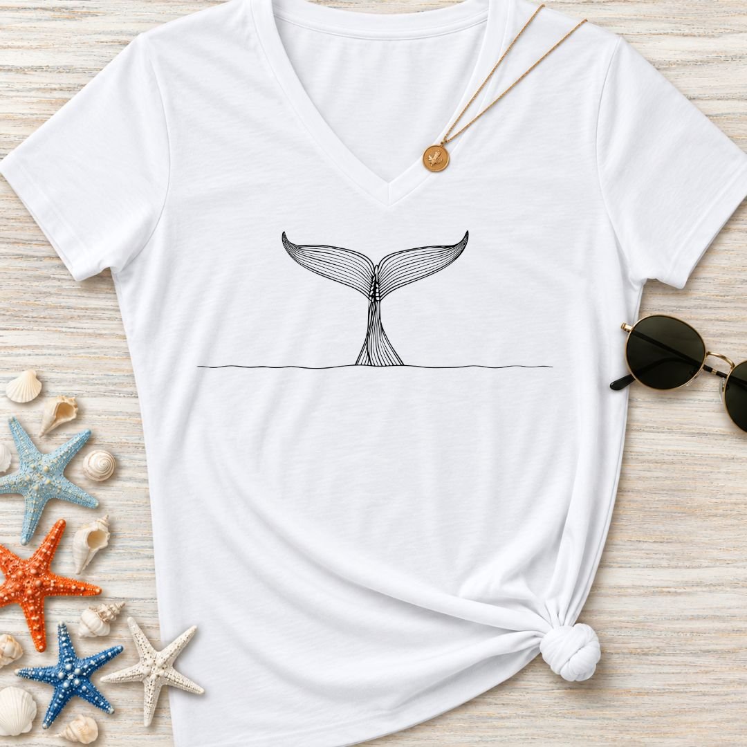Whale Tail Women's V-Neck T-Shirt