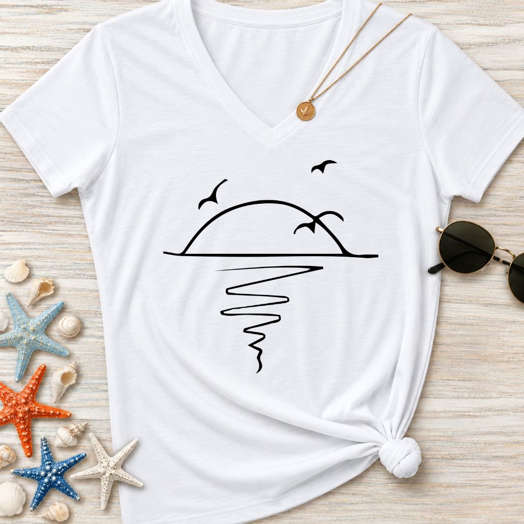 Sunset Women's V-Neck T-Shirt