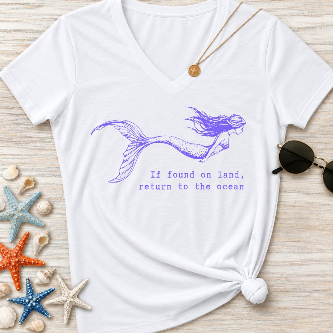 Return To Ocean, Mermaid Women's V-Neck T-Shirt