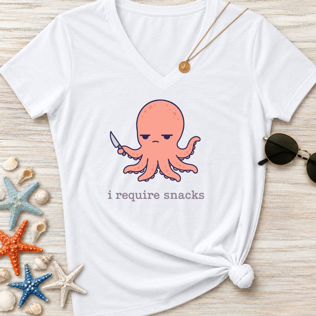 I Require Snacks Women's V-Neck T-Shirt