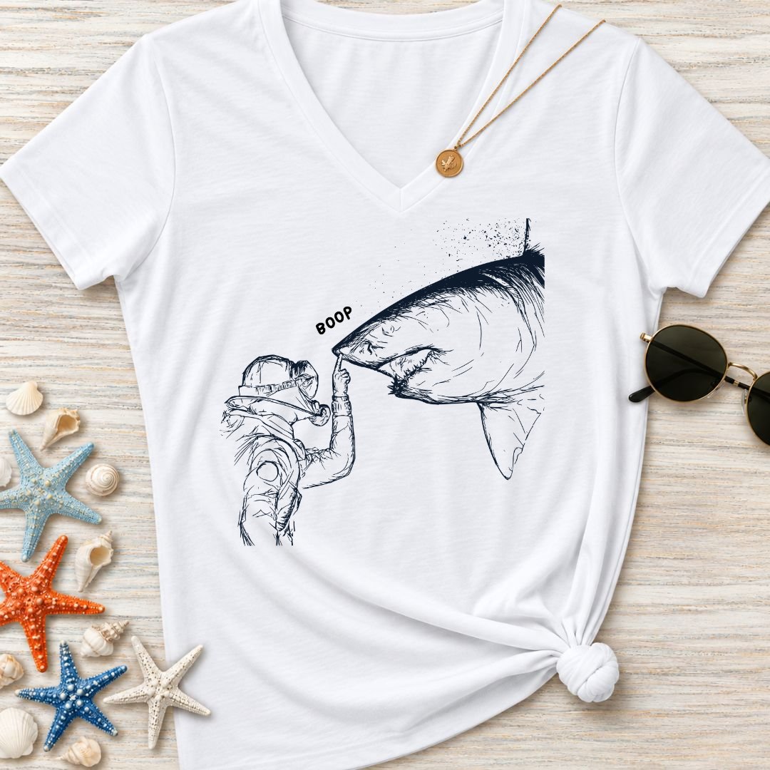 Boop, Shark Women's V-Neck T-Shirt
