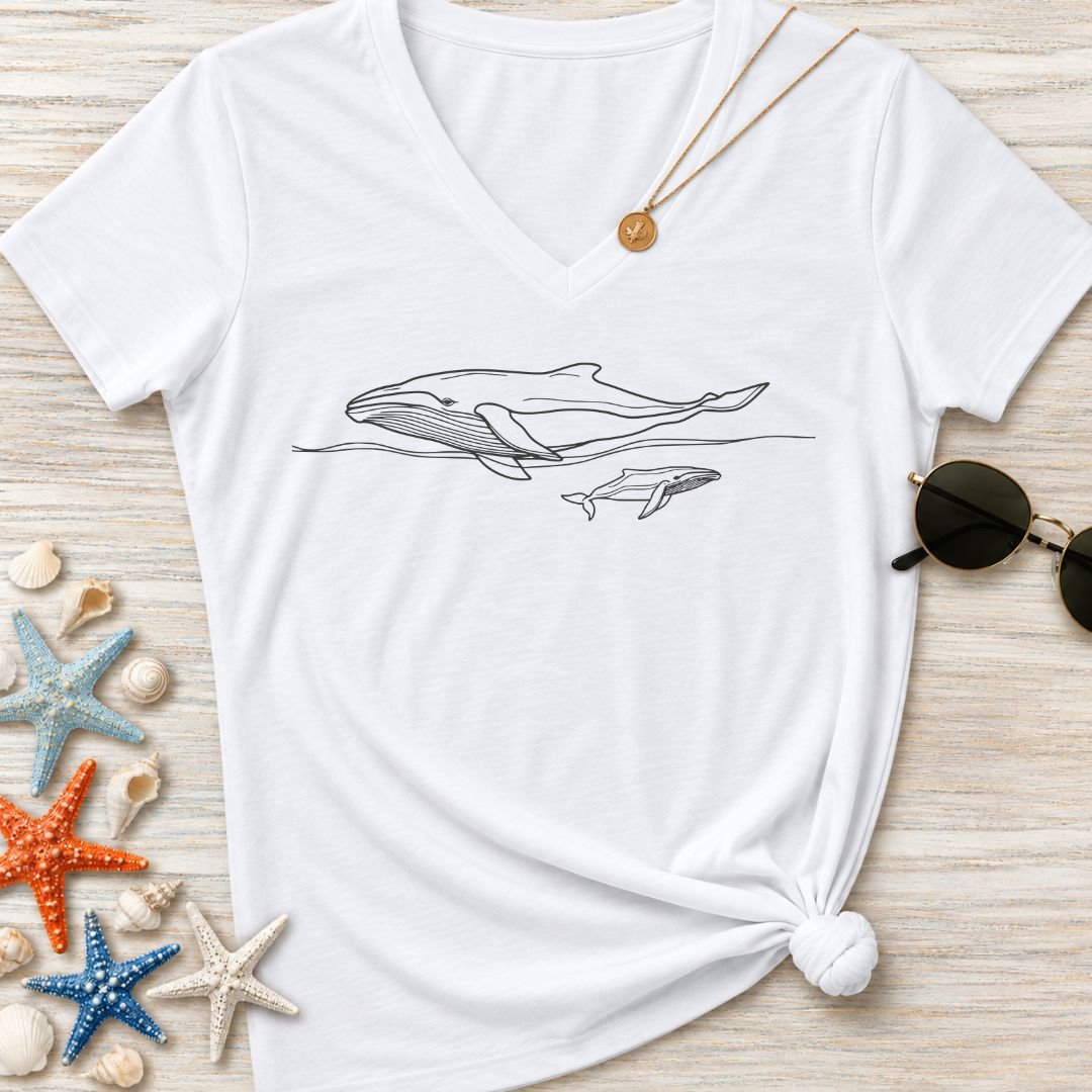 Humpback Whale Women's V-Neck T-Shirt