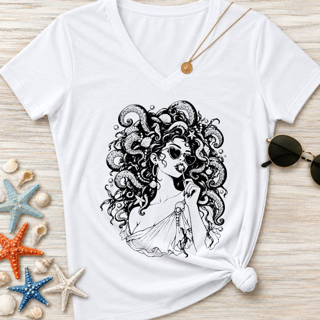 Ocean Medusa Women's V-Neck T-Shirt