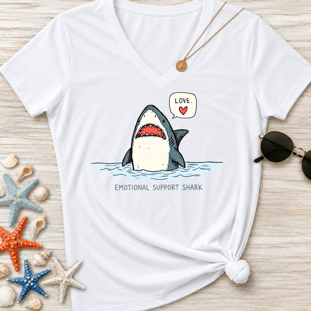 Emotional Support Shark Women's V-Neck T-Shirt
