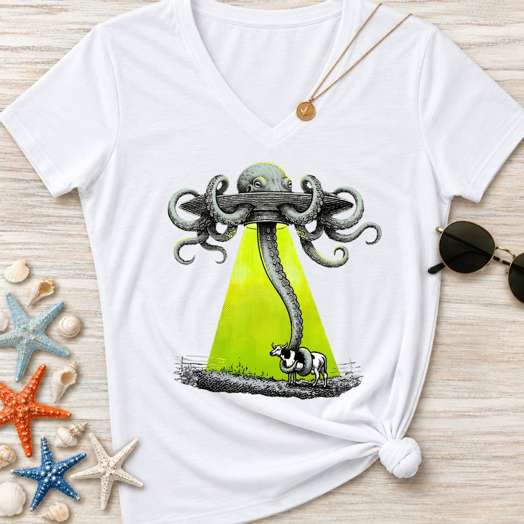 Alien Octopus Women's V-Neck T-Shirt