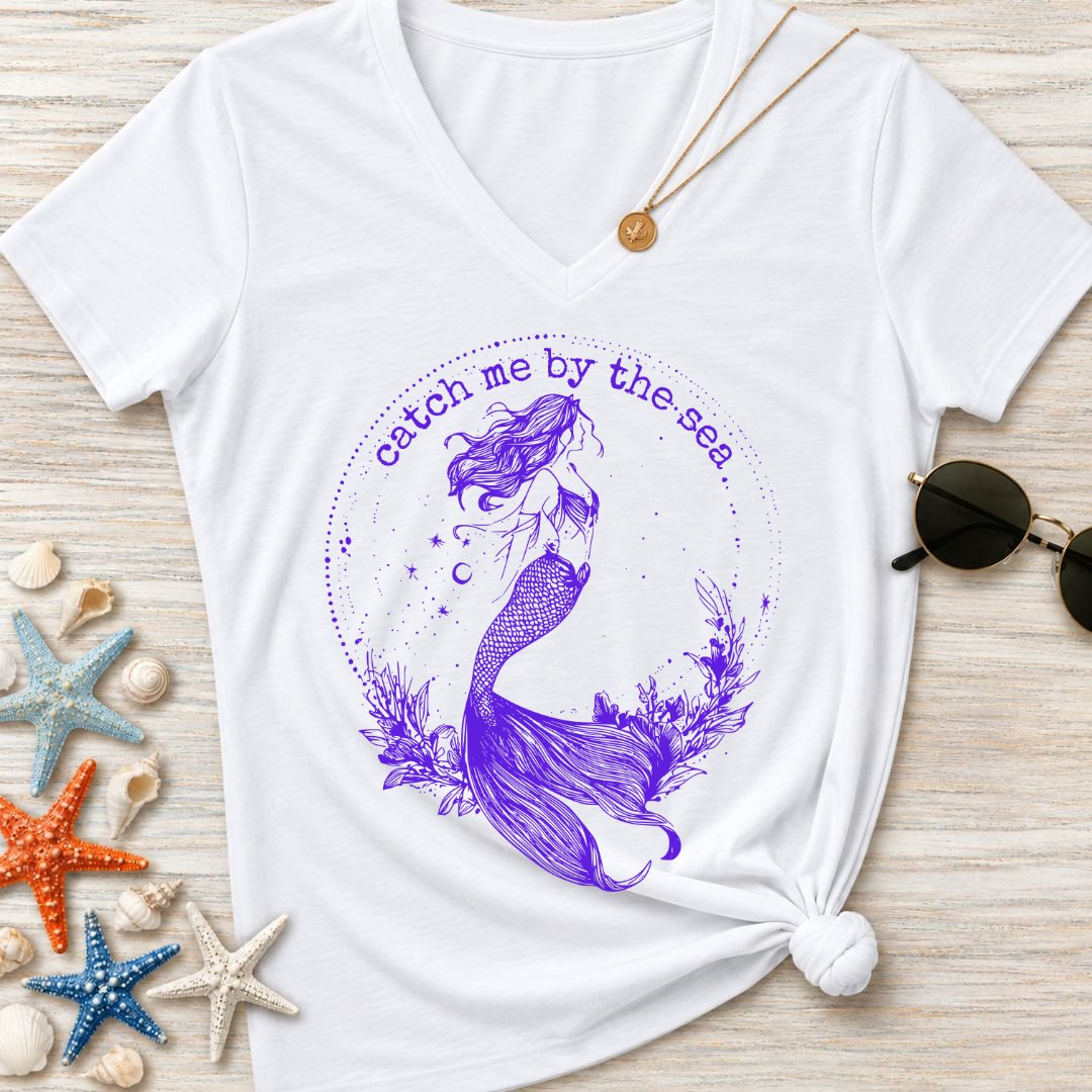 Catch Me By The Sea Women's V-Neck T-Shirt