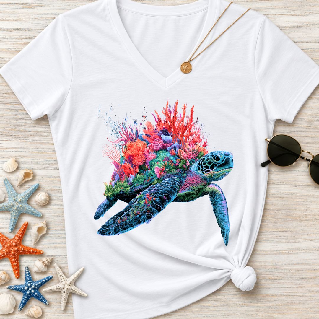 Reef Turtle Women's V-Neck T-Shirt