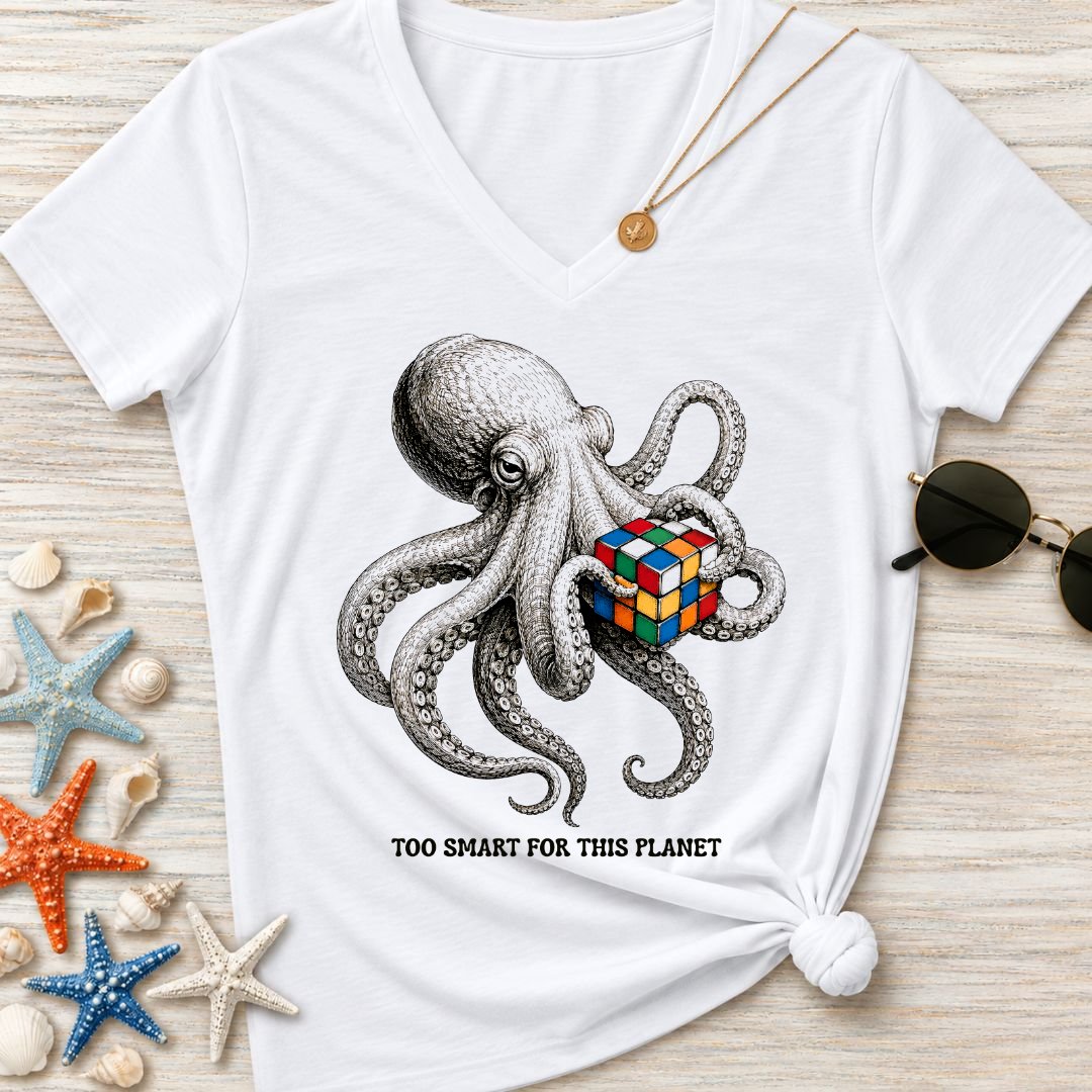 Smart Octopus Women's V-Neck T-Shirt