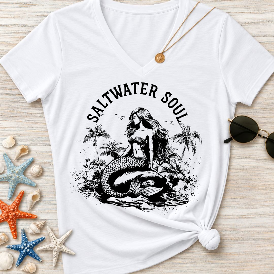 Saltwater Soul Mermaid Women's V-Neck T-Shirt