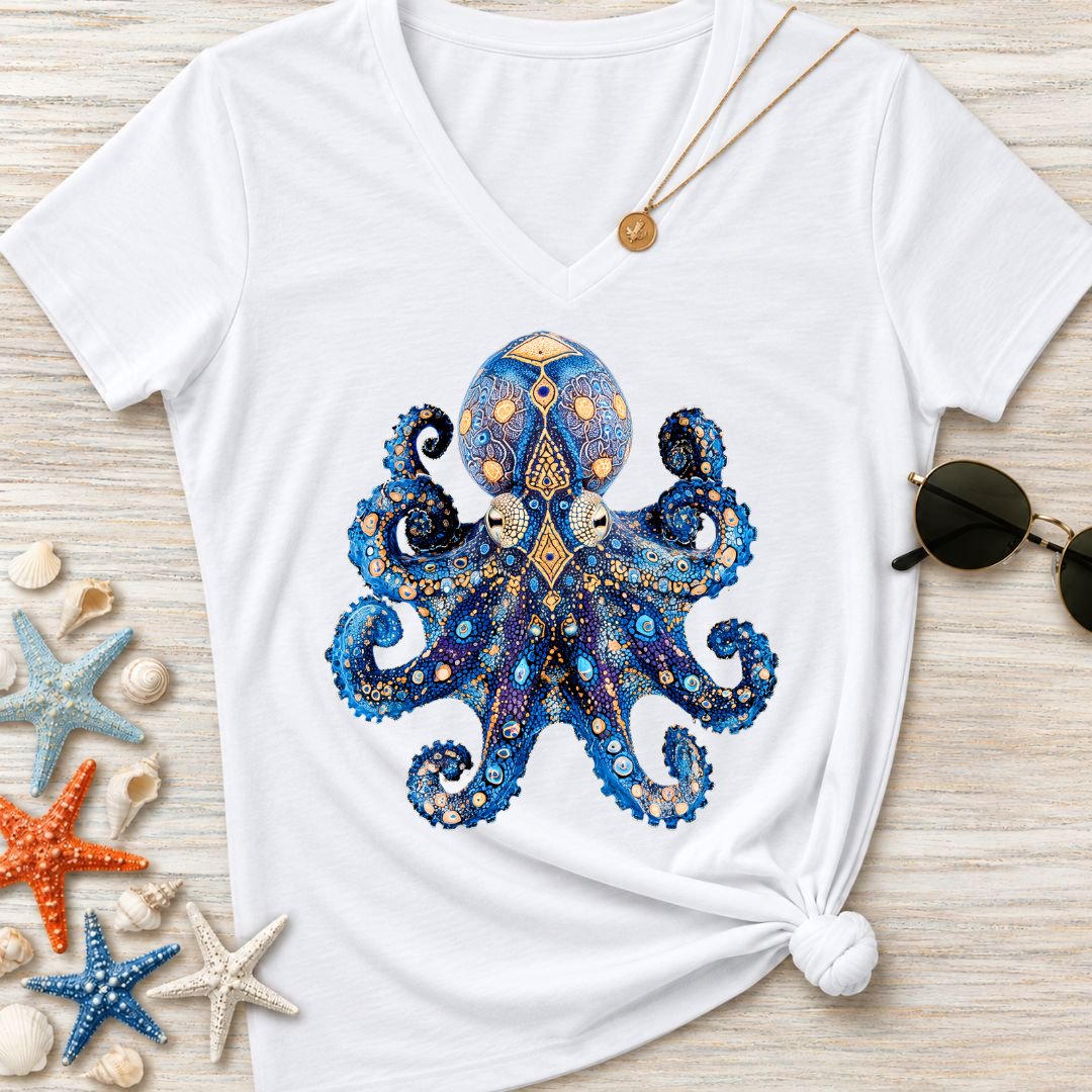 Blue-Ringed Octopus Women's V-Neck T-Shirt