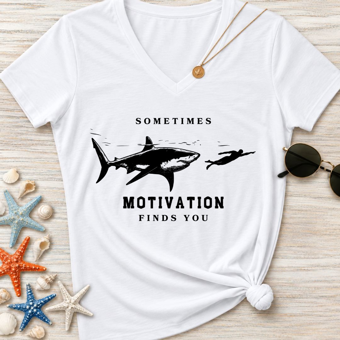 Motivation Finds You Women's V-Neck T-Shirt
