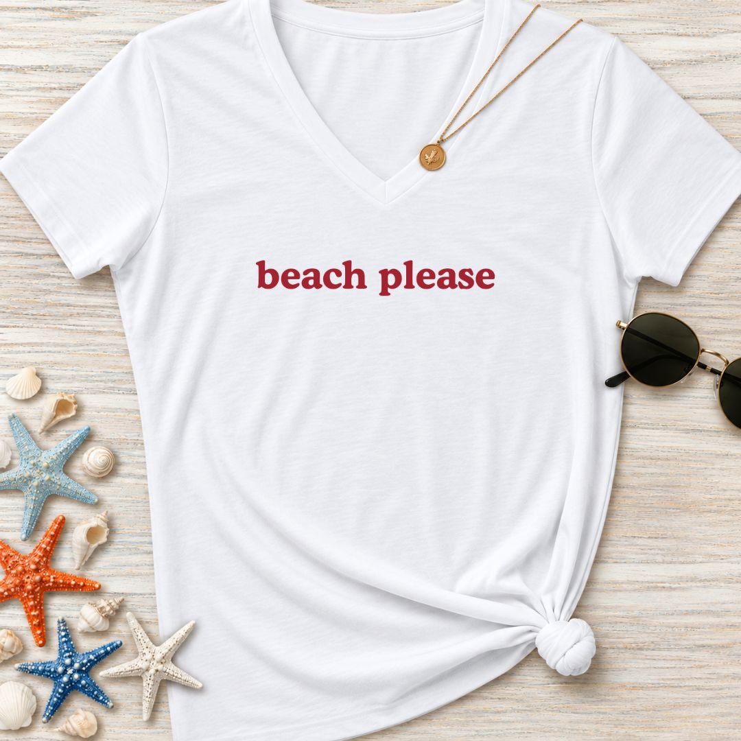 Beach Please Women's V-Neck T-Shirt