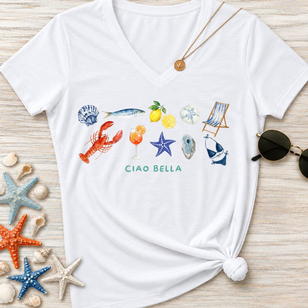Italian Summer Women's V-Neck T-Shirt