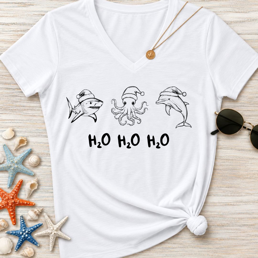 Marine Ho Ho Ho Women's V-Neck T-Shirt