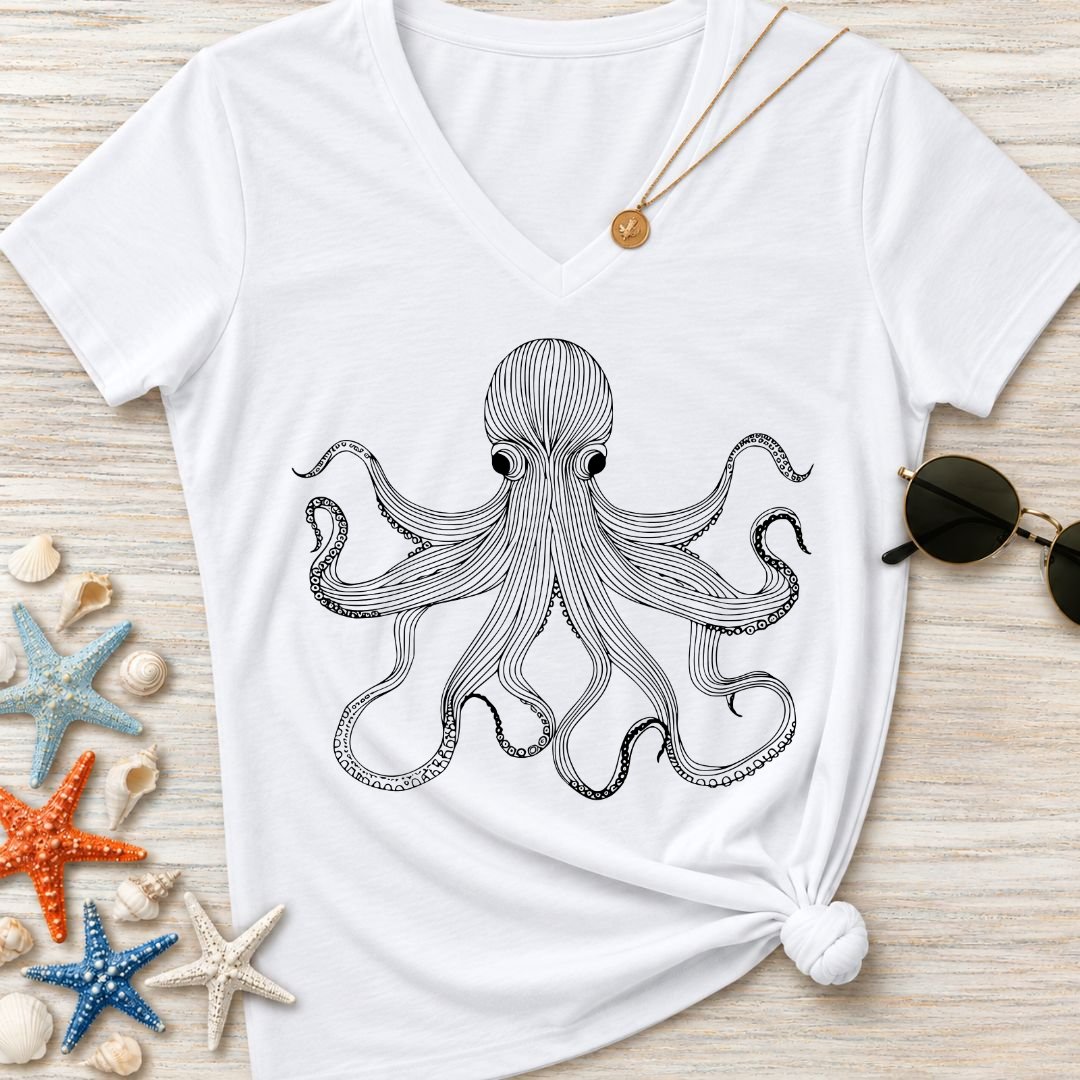 Octopus Women's V-Neck T-Shirt