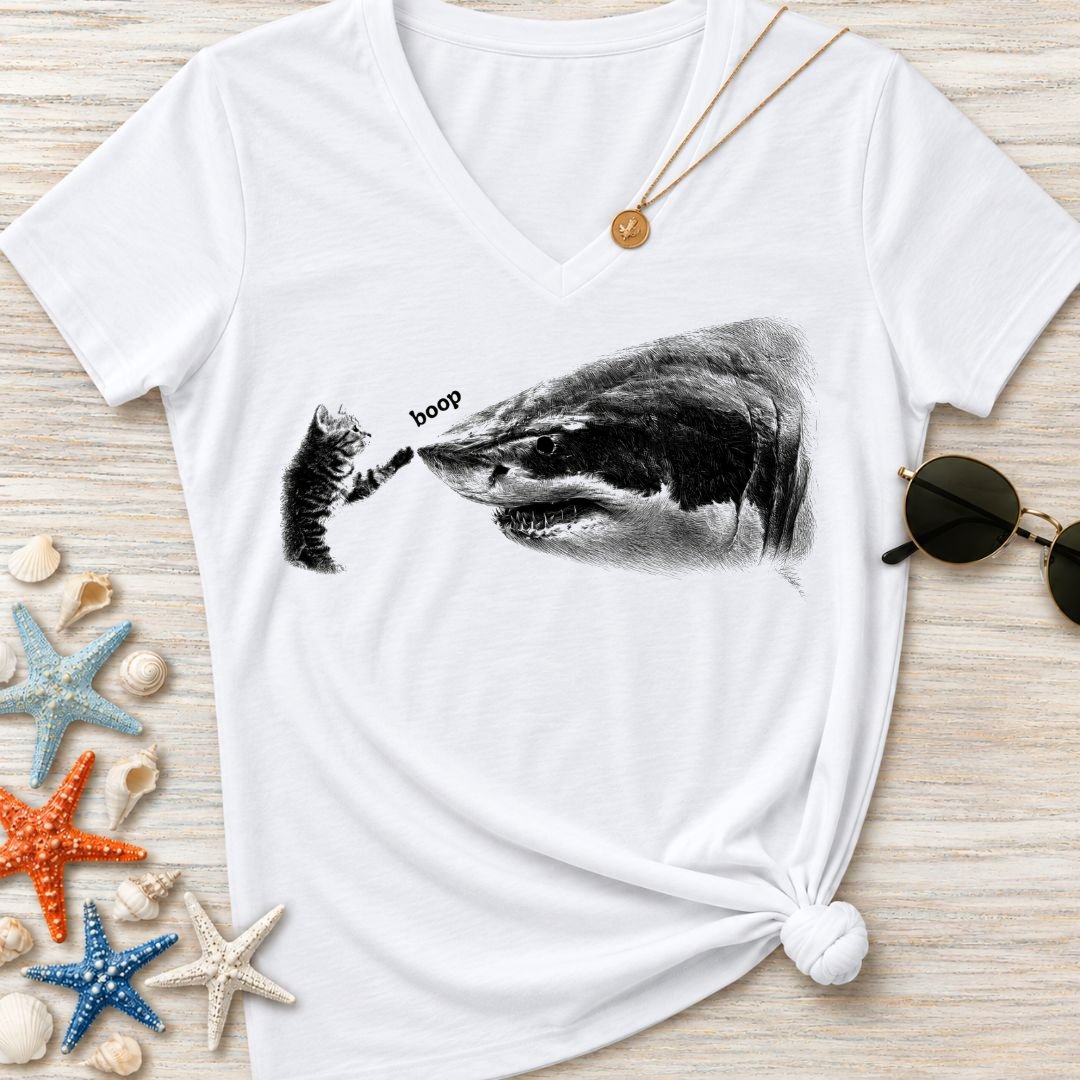 Boop Cat Women's V-Neck T-Shirt