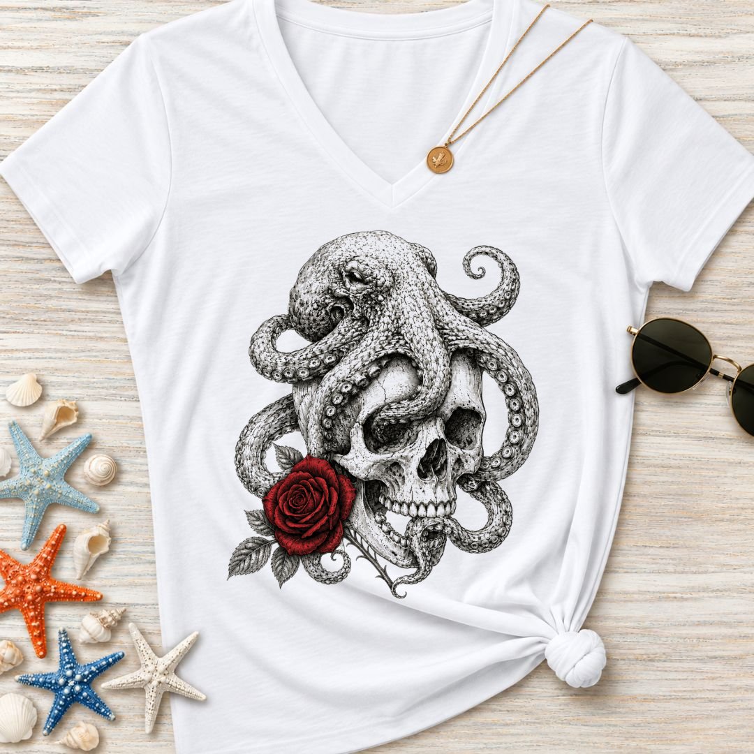 The Last Rose, Octopus Women's V-Neck T-Shirt