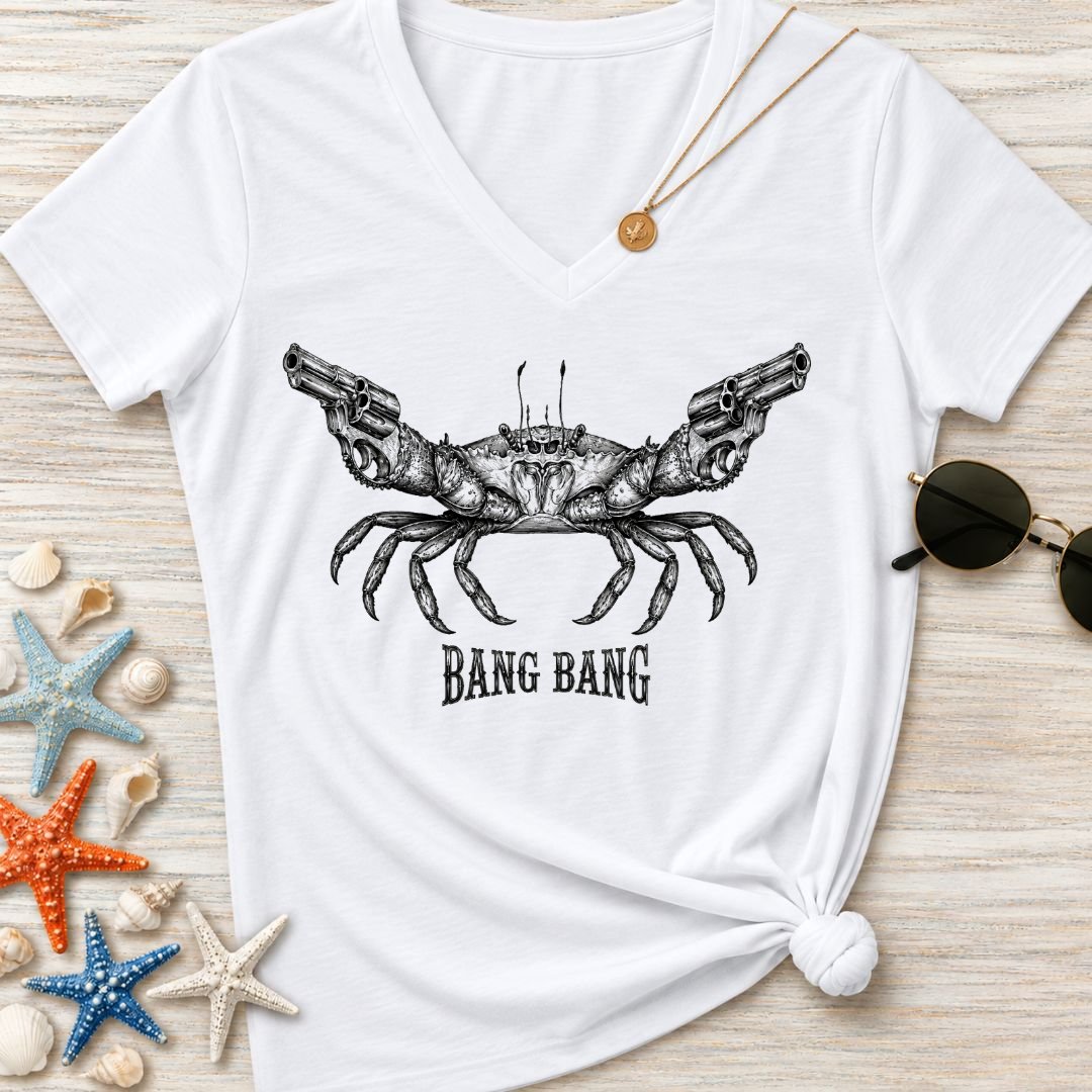 Bang Bang Crab Women's V-Neck T-Shirt