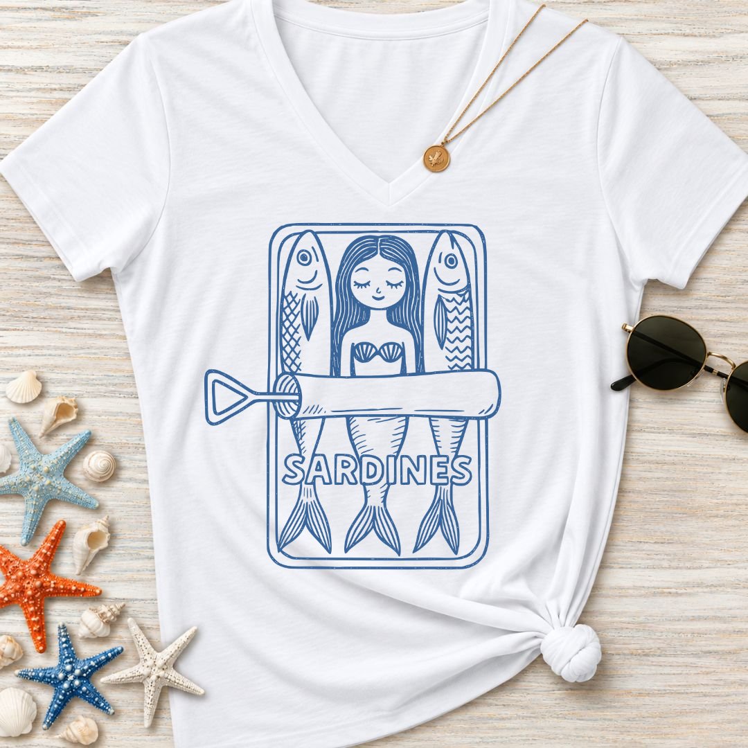 Mermaid Sardines Women's V-Neck T-Shirt