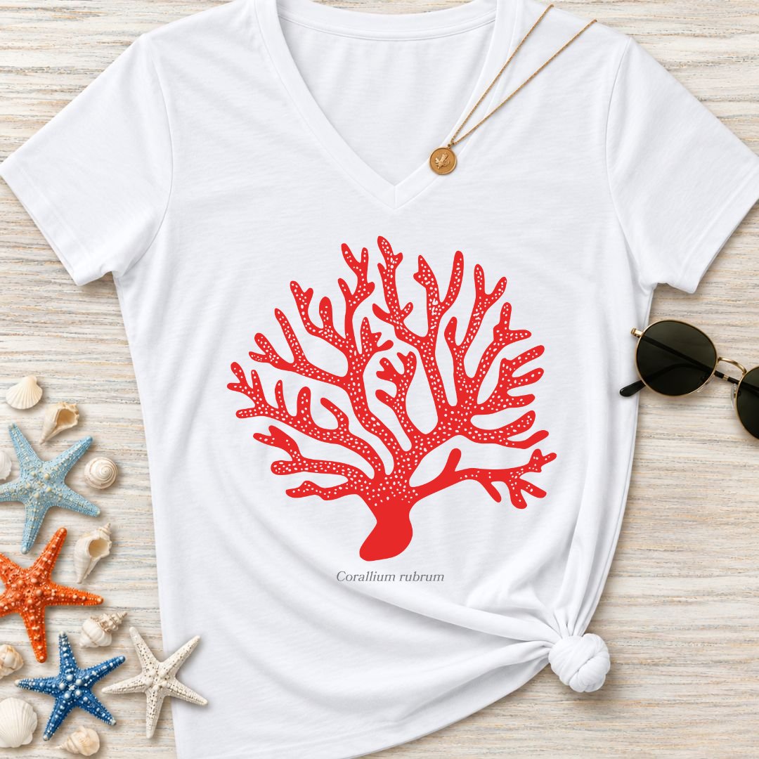 Red Coral Women's V-Neck T-Shirt
