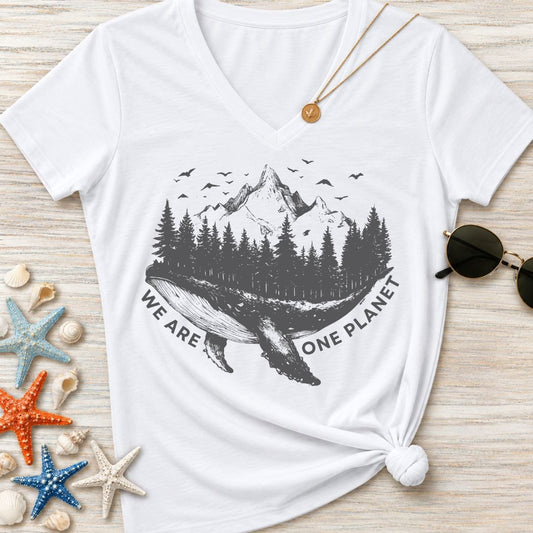 One Planet Women's V-Neck T-Shirt