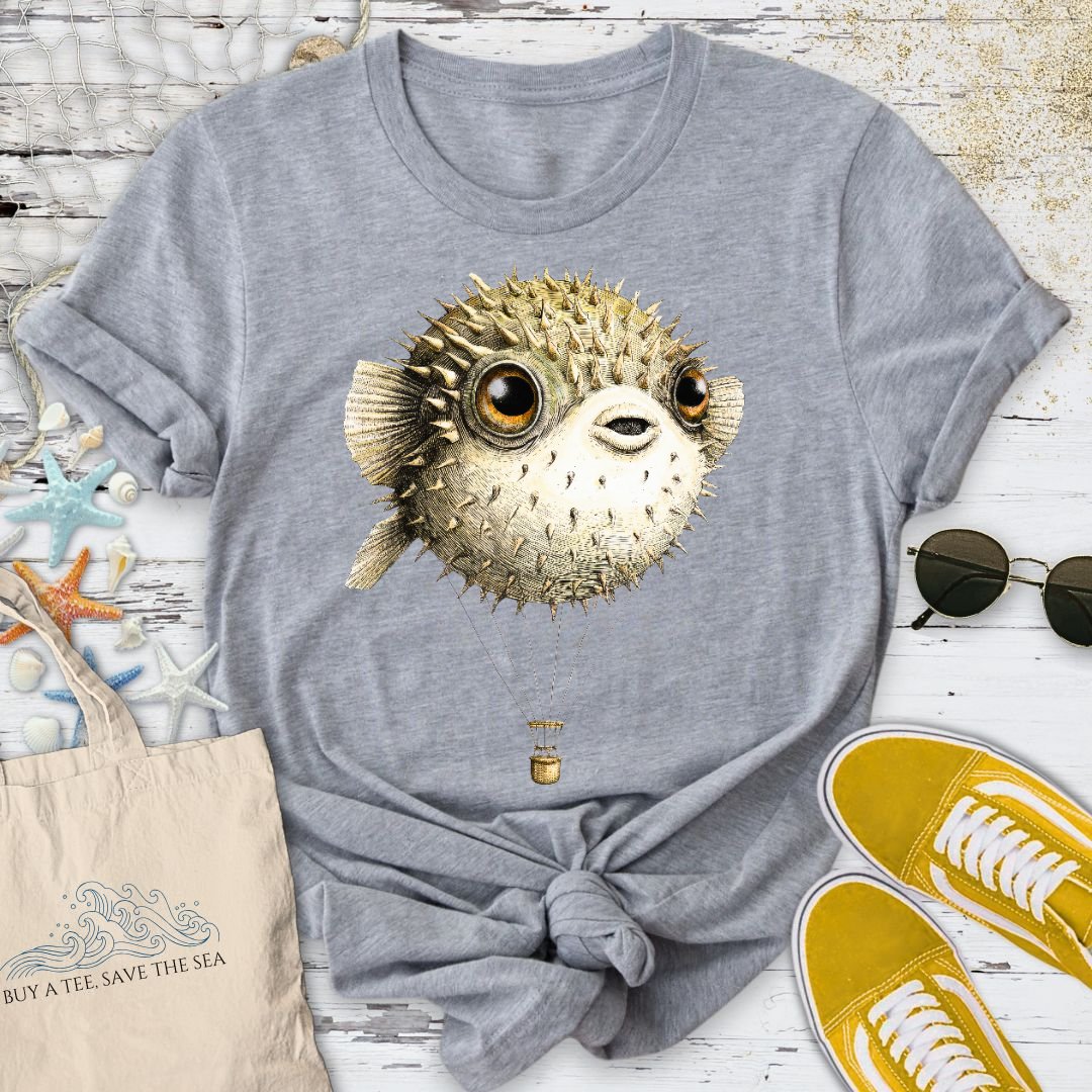 Pufferfish Balloon T-Shirt in Sport Grey - Dolce Reverie