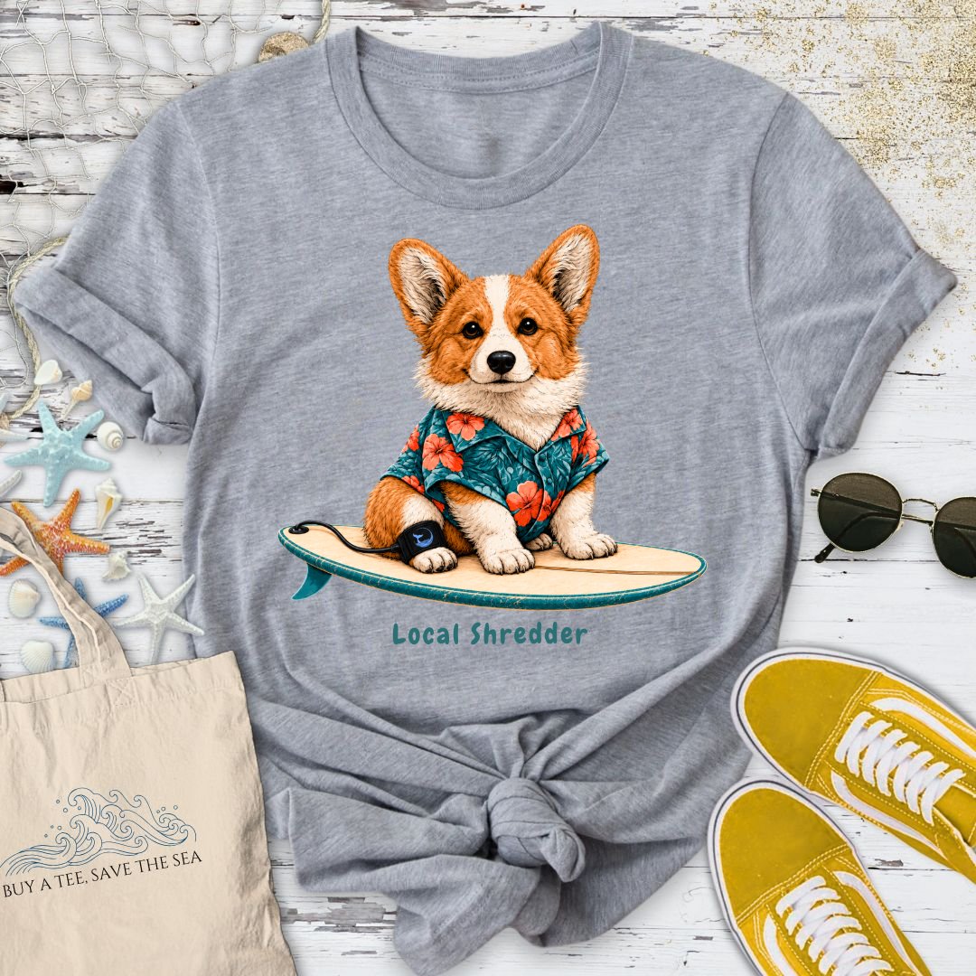 Local Shredder Corgi T-Shirt in Sport Grey - Dolce Reverie