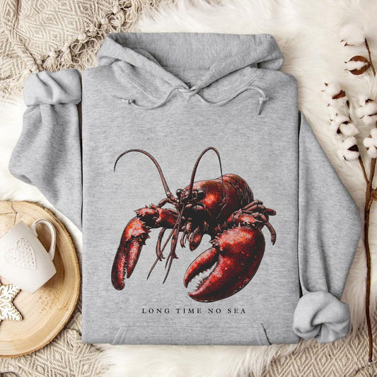 Long Time No Sea Lobster Hoodie in Sport Grey - Dolce Reverie