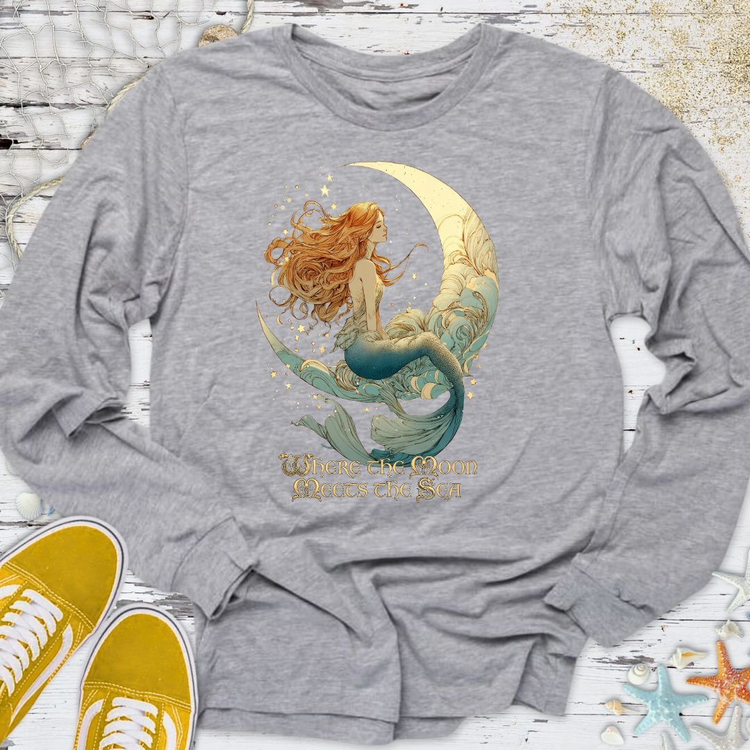 Moon Meets The Sea, Mermaid Long Sleeve Tee