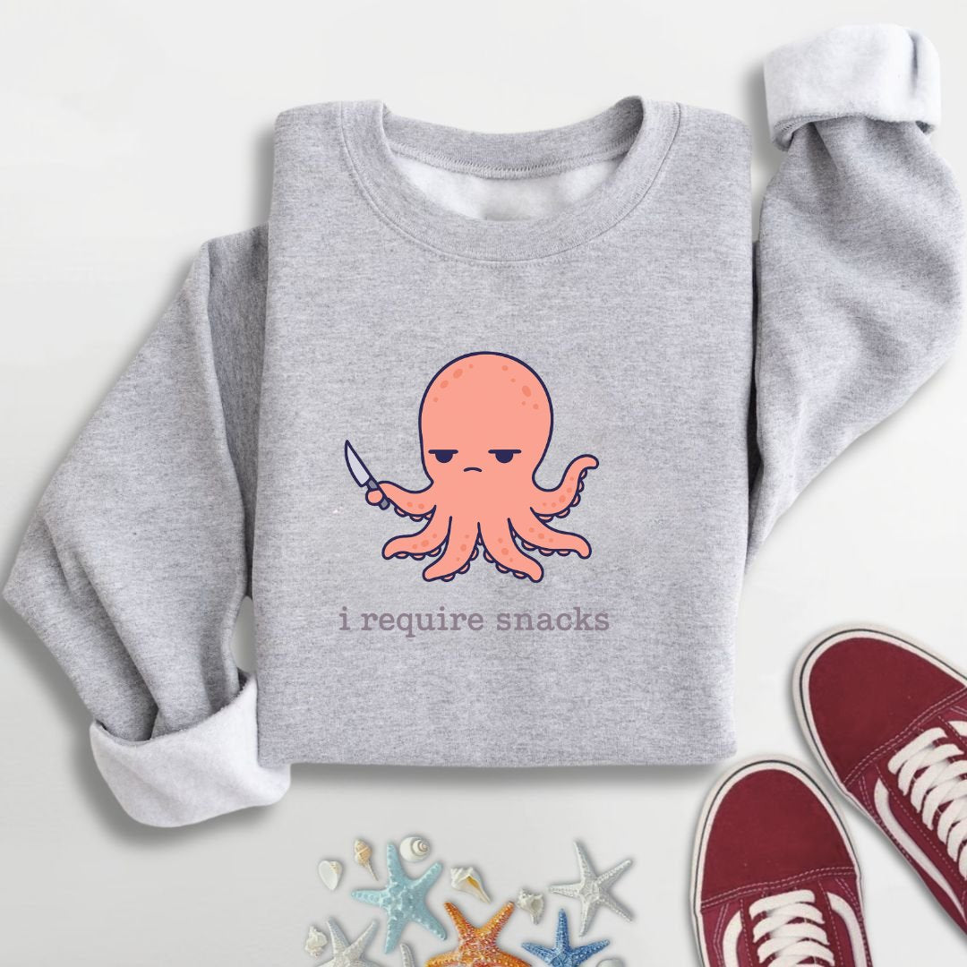 I Require Snacks Octopus Sweatshirt