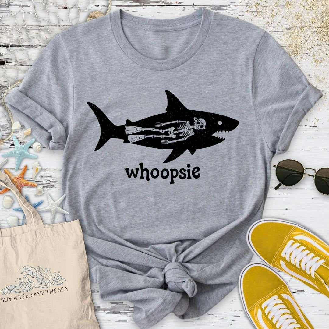 Whoopsie Shark T-Shirt in Sport Grey - Dolce Reverie