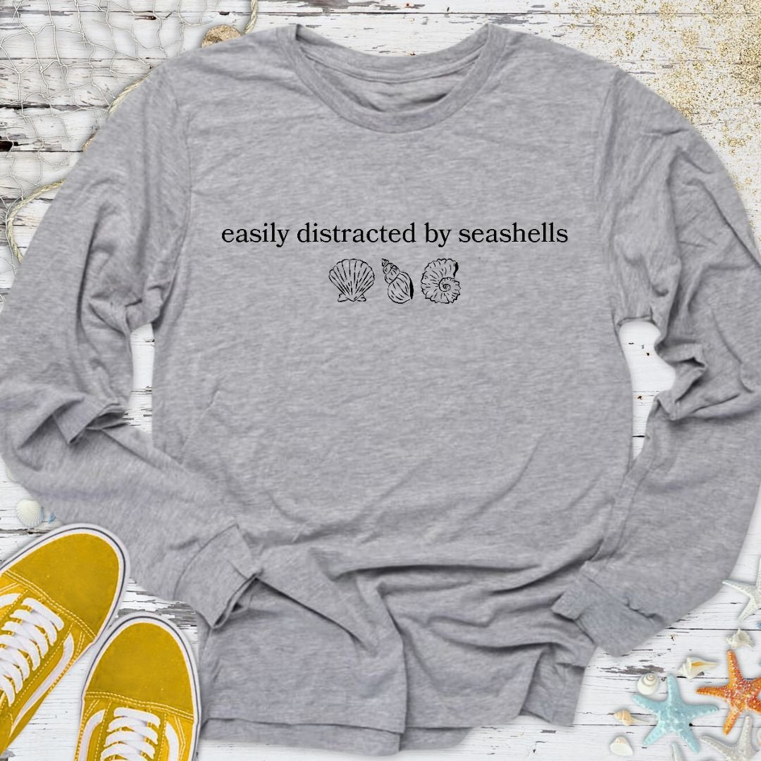 Distracted By Seashells Long Sleeve Tee