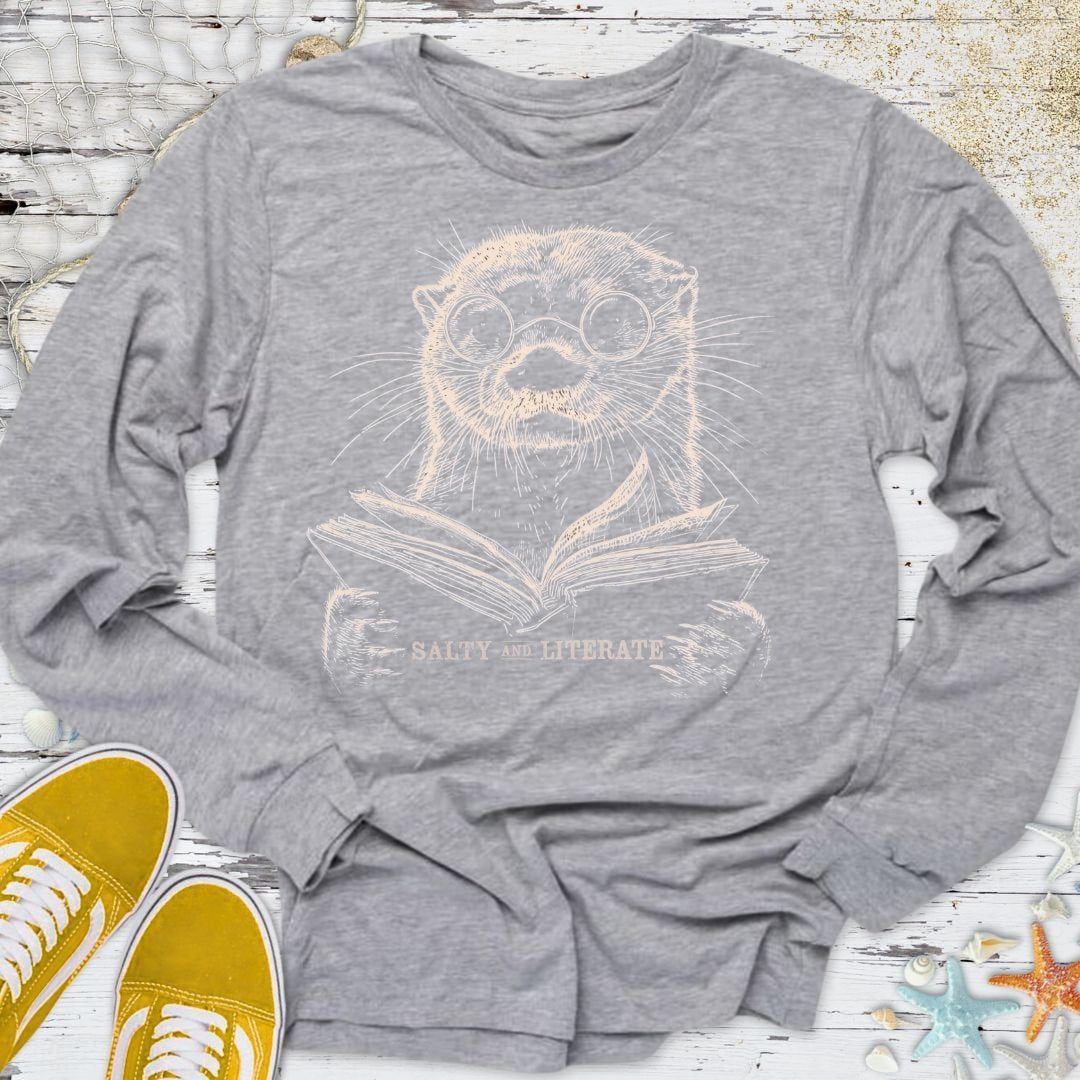 Salty and Literate Otter Long Sleeve Tee