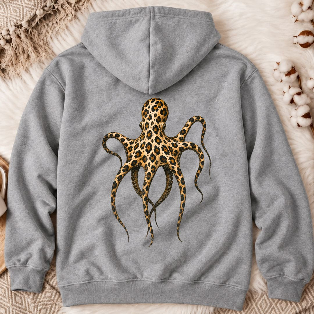 Cheetah Octopus Back Print Hoodie