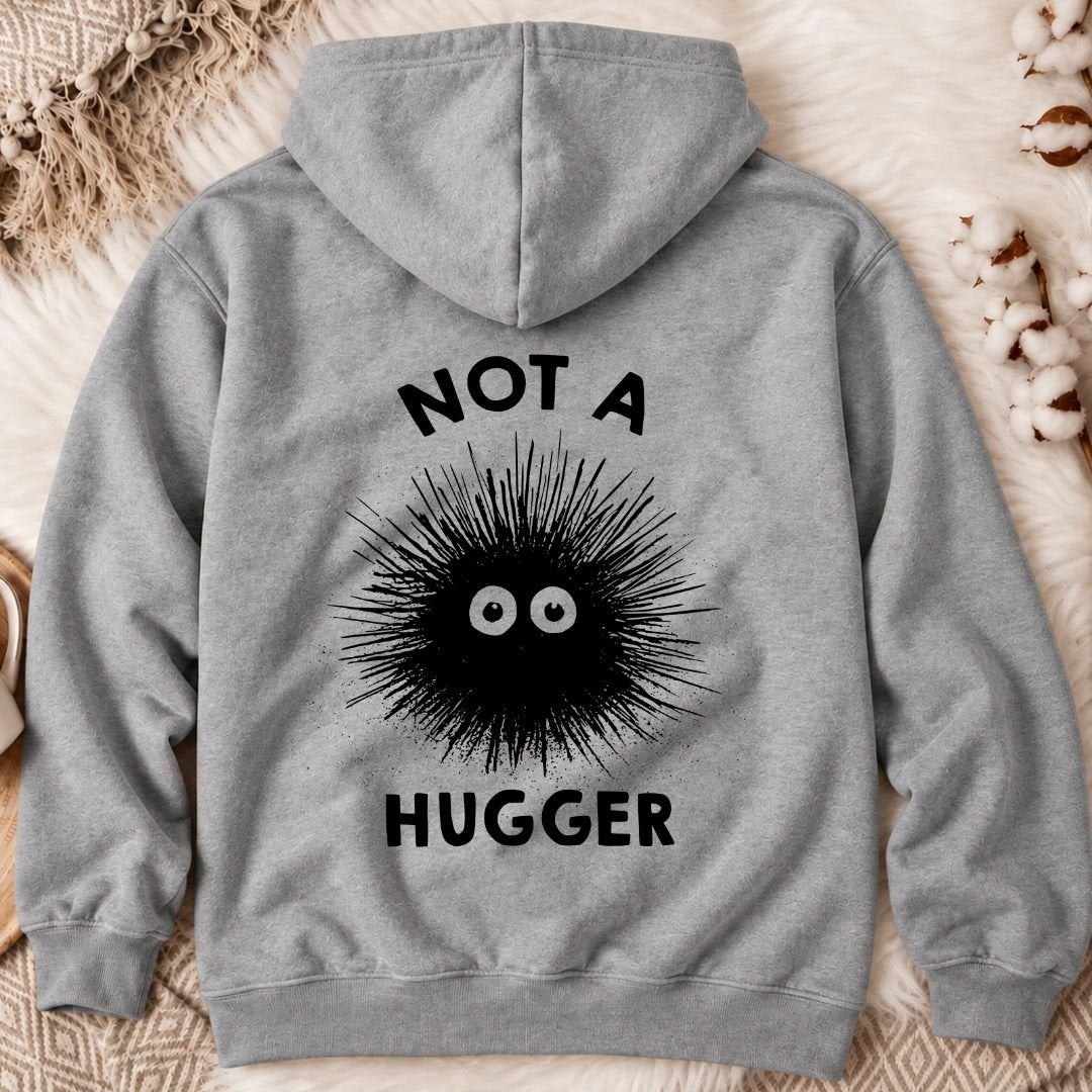 Not A Hugger Sea Urchin Back Print Hoodie