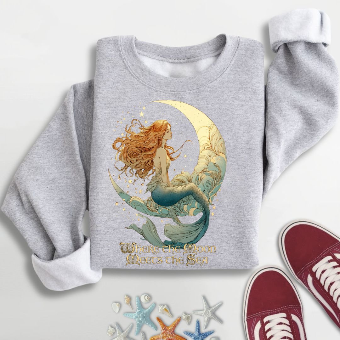 Moon Meets The Sea, Mermaid Sweatshirt