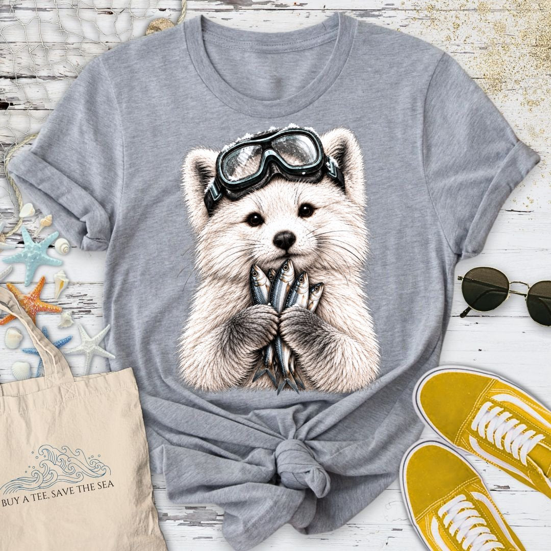 Scuba Diver Arctic Fox T-Shirt in Sport Grey - Dolce Reverie