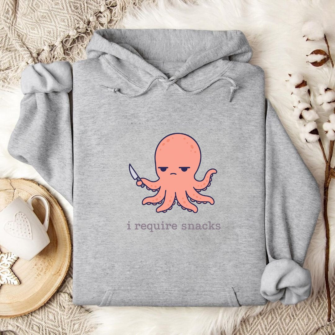 I Require Snacks Octopus Hoodie
