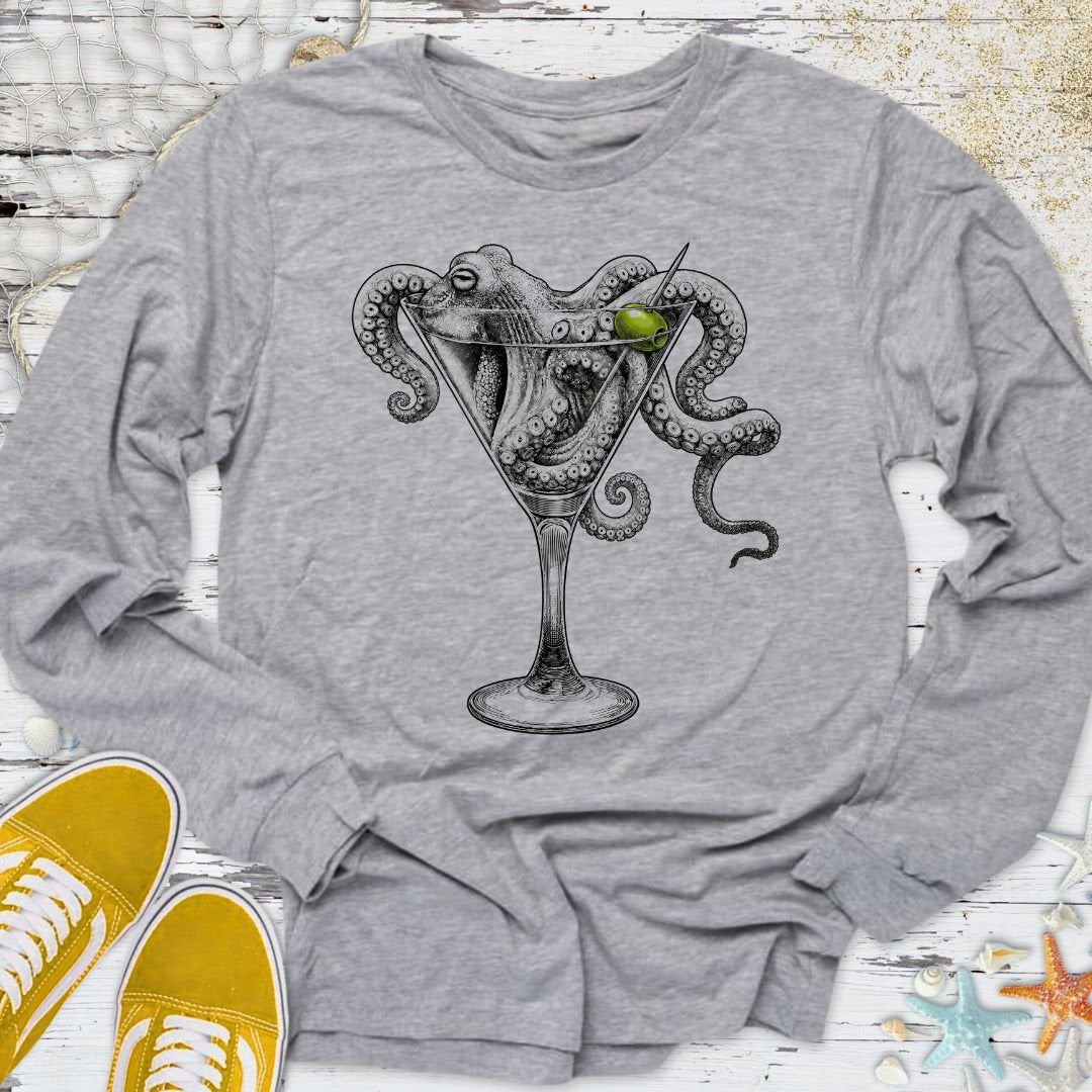 Octopus Martini Long Sleeve Tee