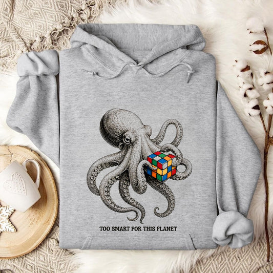 Smart Octopus Hoodie in Sport Grey - Dolce Reverie