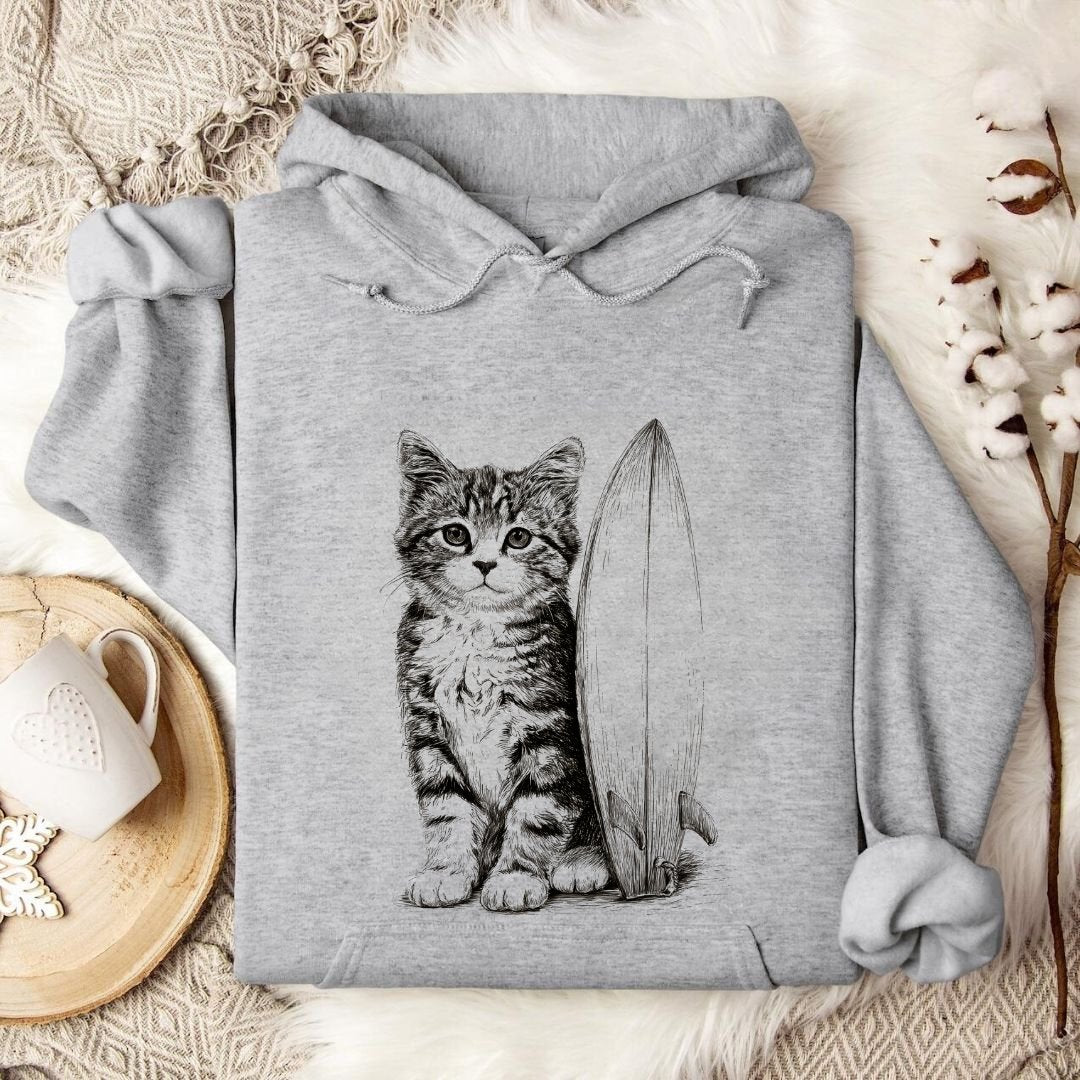 Surfer Cat Hoodie